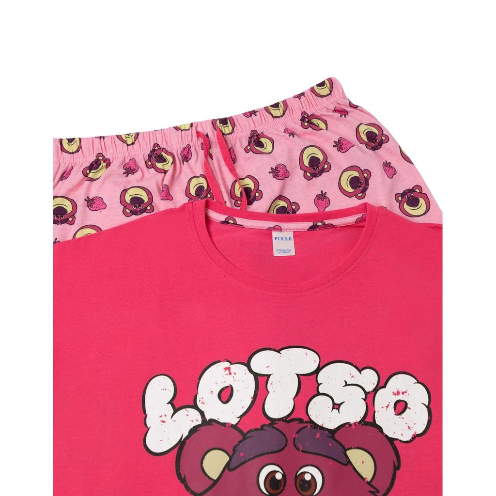 Toy Story Set Pijama Lung cu Mânecă Scurtă pentru Femei/Doamne cu Fața lui Lotso