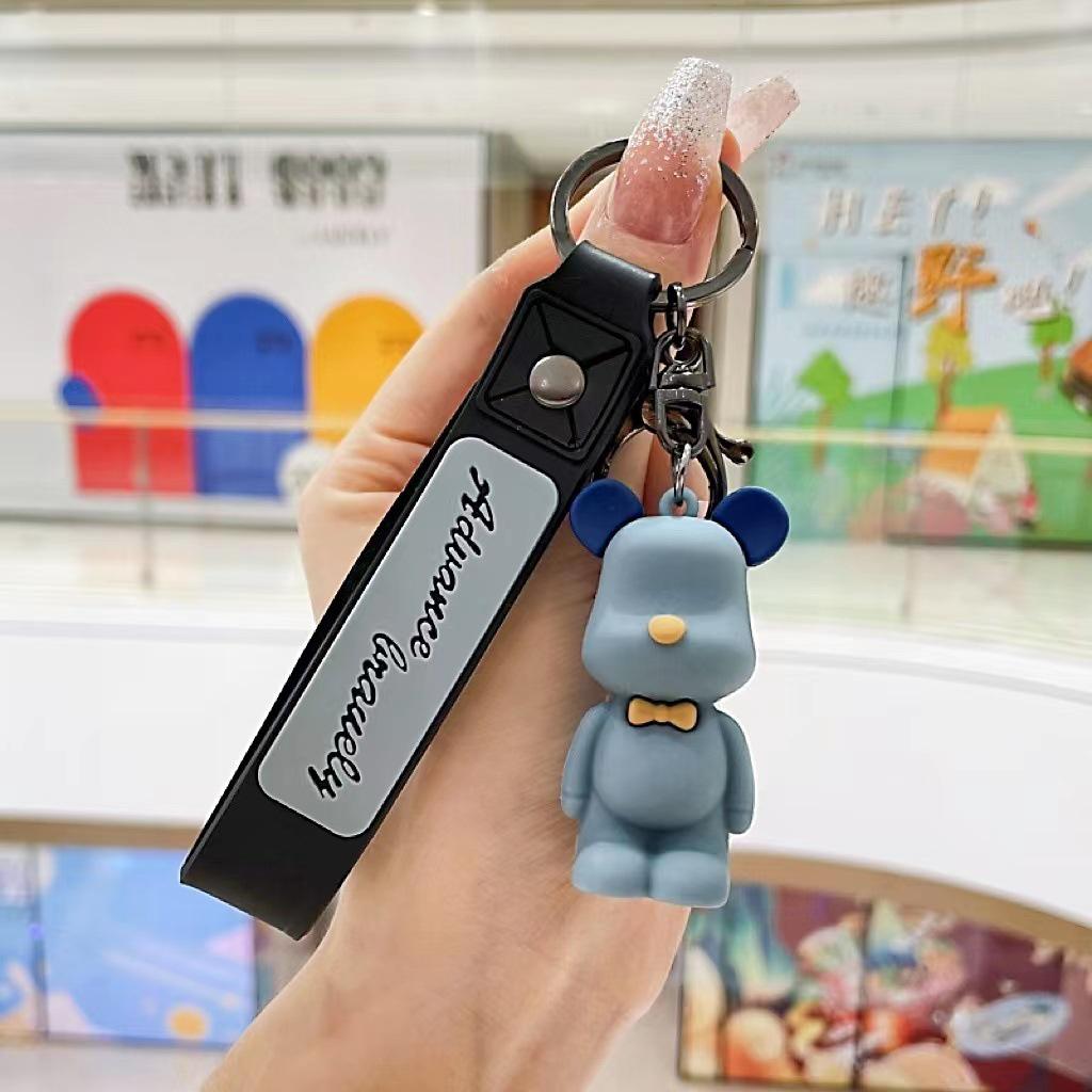 Nordic Cartoon Bear Keychain: Cute, Versatile Bow Tie Pendant for Bags and Cars