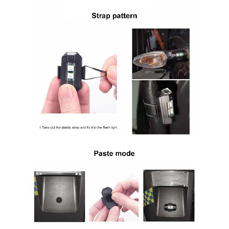 Motorcycle LED RGB Warning Light For Car Universal FPV RC Drone With Strobe Lights RGB Tail Light Mini Signal Lamp Safety Lights