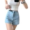 High Waist Denim Shorts Women's Summer Tide Versatile New Wide Leg Hot Pants Thin Slim Marble Tide