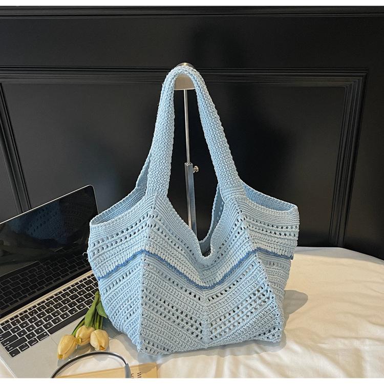 Woven Shoulder Bag Hand-woven Niche Hollow Tote Bag Commuter Shoulder Seaside Vacation Women's Bag