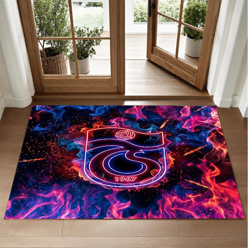 Trabzonspor FC Design Crystal Velvet Rug Soft Decorative Mat for Bedroom Entrance