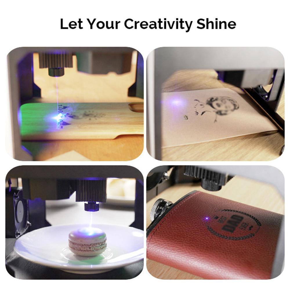 AC 110-240V Mini Laser Engraving Machine Engraving Range 3000mw CNC Wifi USB Laser Engraver DIY Logo Mark Printer Cutter Woodworking 80x80mm