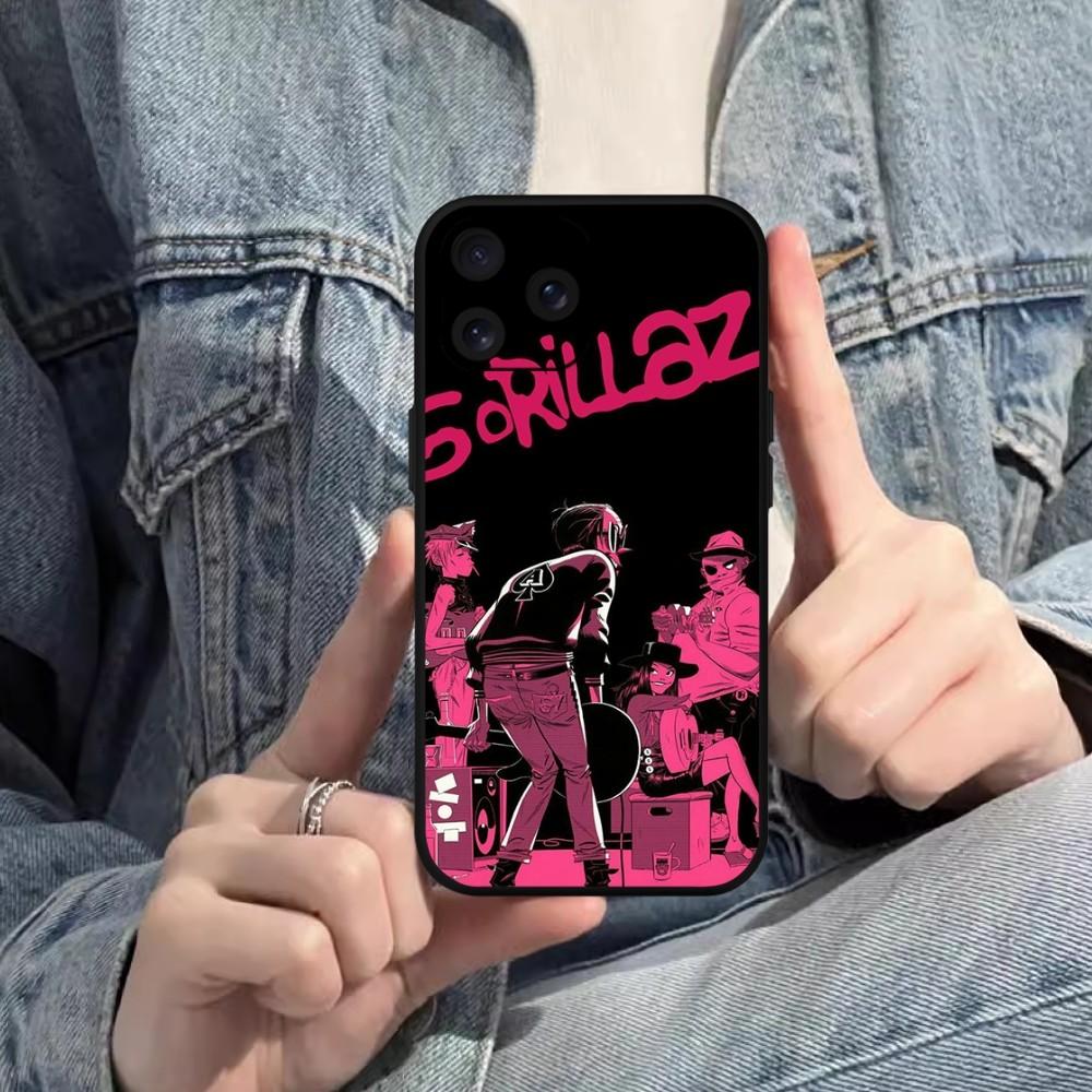 

Чехол для телефона Rock Band Gorillaz для iPhone Mini 11 12 13 14 15 Pro XS Max X Plus SE XR, черный мягкий корпус iPhone15promax