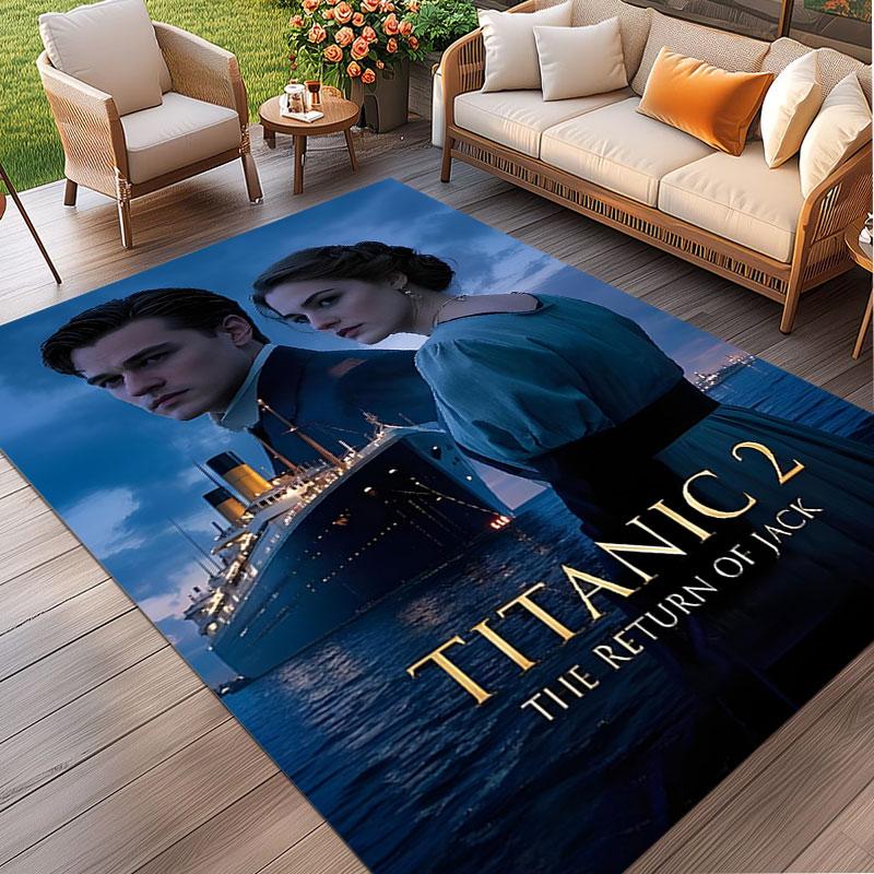 RMS Titanic Print Rug, Washable Floor Carpet, For Entryway Dorm Laundry Room Office Study, Home Decor Birthday Christmas Gift
