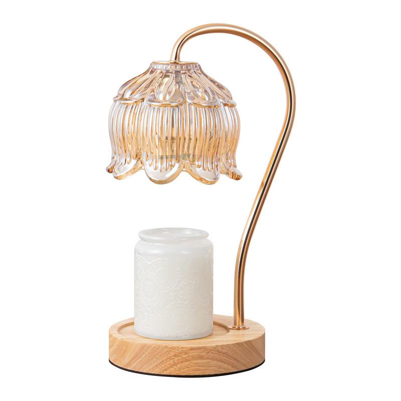 American Retro Marble Candle Melter and Aromatherapy Wax Diffuser Lamp with Smokeless Temperature Control Night Light