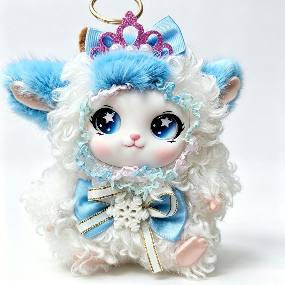Bag Charm Rabbit Figure Pendant Hanging Style Curly Lamb Keychain Kawaii Plush Doll Pendant Girls