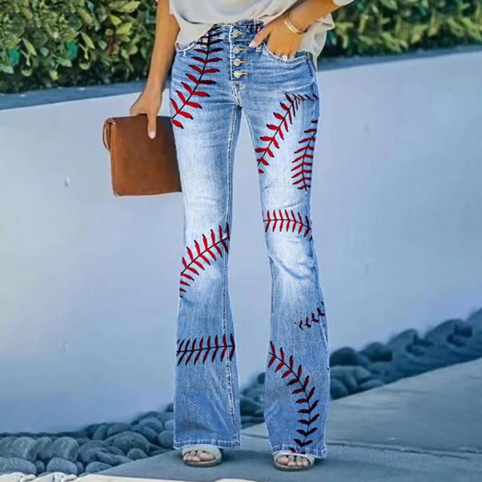 

Ladies Casual Wide Leg Pants Straight Leg Pants Beltless High Waist Pants S