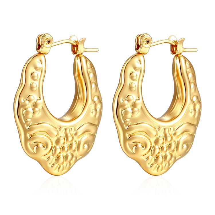 Stainless Steel Chunky Hoop Earrings for Women Teen 18K Gold Plated Hypoallergenic Thick Huggie Hoop Jewelry for Christmas Gifts