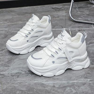 Neue Damen Plateauschuhe Mesh Atmungsaktiv Damen Sneaker Weiche Sohle Rutschfest Lässig Sport Weiß Schuhe Zapatillas De Deporte