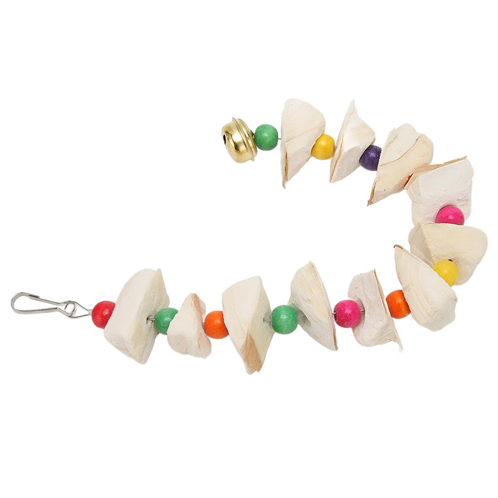 Bird Chewing Toys Colorful Natural Calcium Supplement Teeth Grinding Parrot Cuttlebone Chew Toy with Bell XL