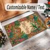 Covor de podea din catifea de cristal cu tematică de leopard, covor cald personalizat cu nume și text, decorațiune pentru casă