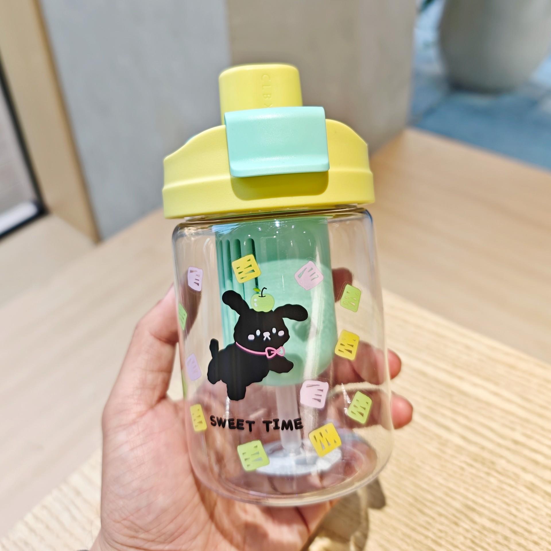 

Plastic Straw Cup Tea Separation Water Bottle Portable Plastic Cup жёлтый