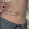 Star Glitter Tassel Boho Waist Chain Shiny Rhinestone Beach Body Jewelry Belly Waist Chain Multi Layer Chain Body Belt