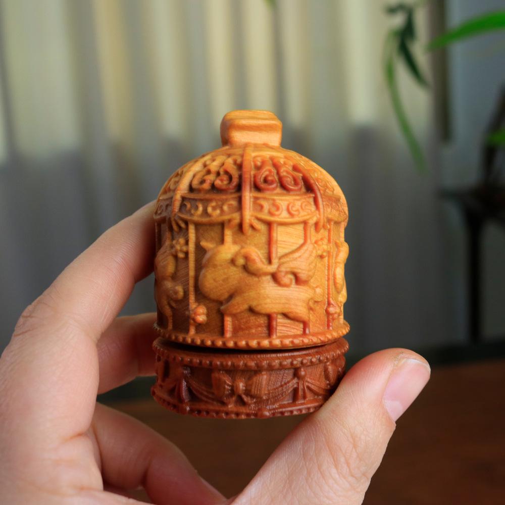 Taihang Cliff Cypress Decorative Mini Carousel – Cute and Creative Desktop Ornament