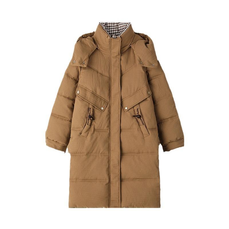 Down cotton-padded clothes for women's medium and long winter thickened cotton-padded jackets, advanced sense of warmth, foreign gas