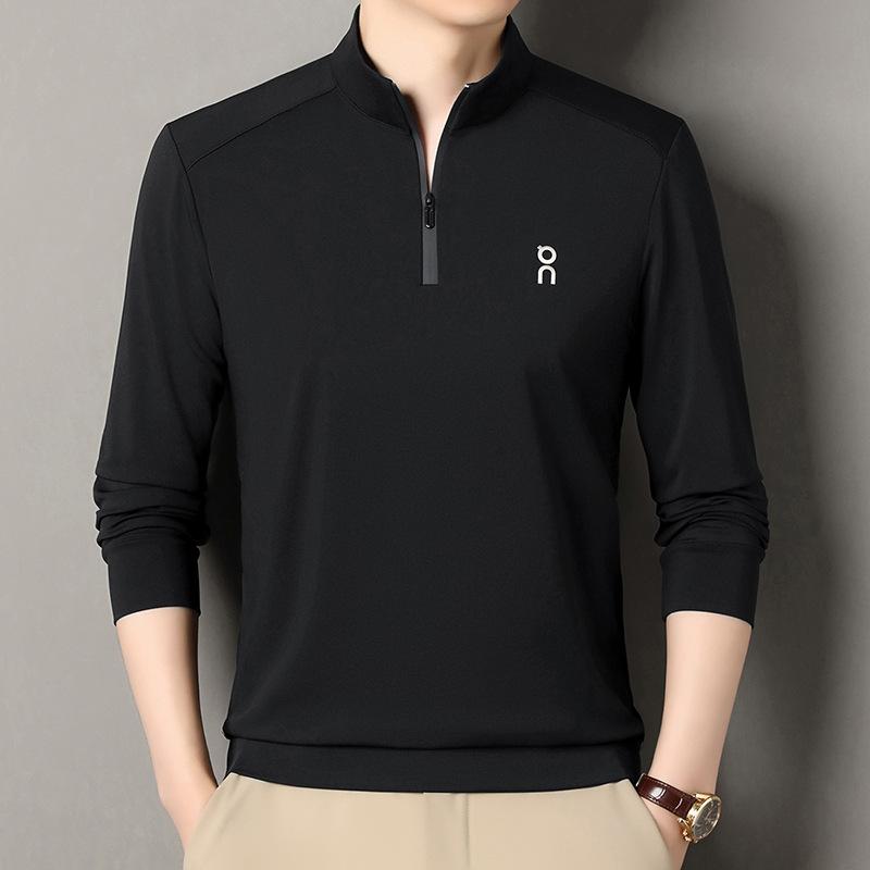 

Футболка на молнии с воротником-стойкой, мужская, в стиле бизнес-кэжуал, с длинным рукавом, премиальное поло 4XL