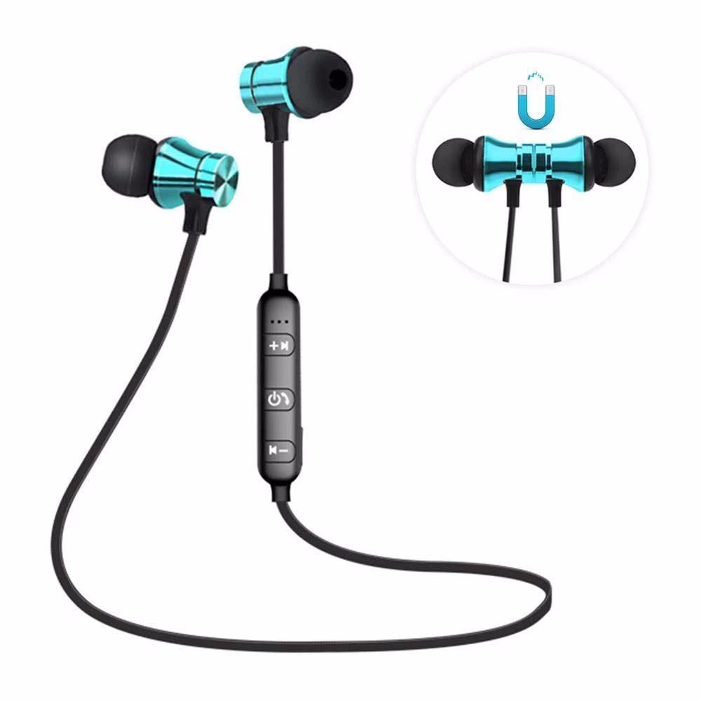 Mic Phone Neckband Music Headset Hanging Neck Wireless Bluetooth Earphone Sport Earbuds Magnetic