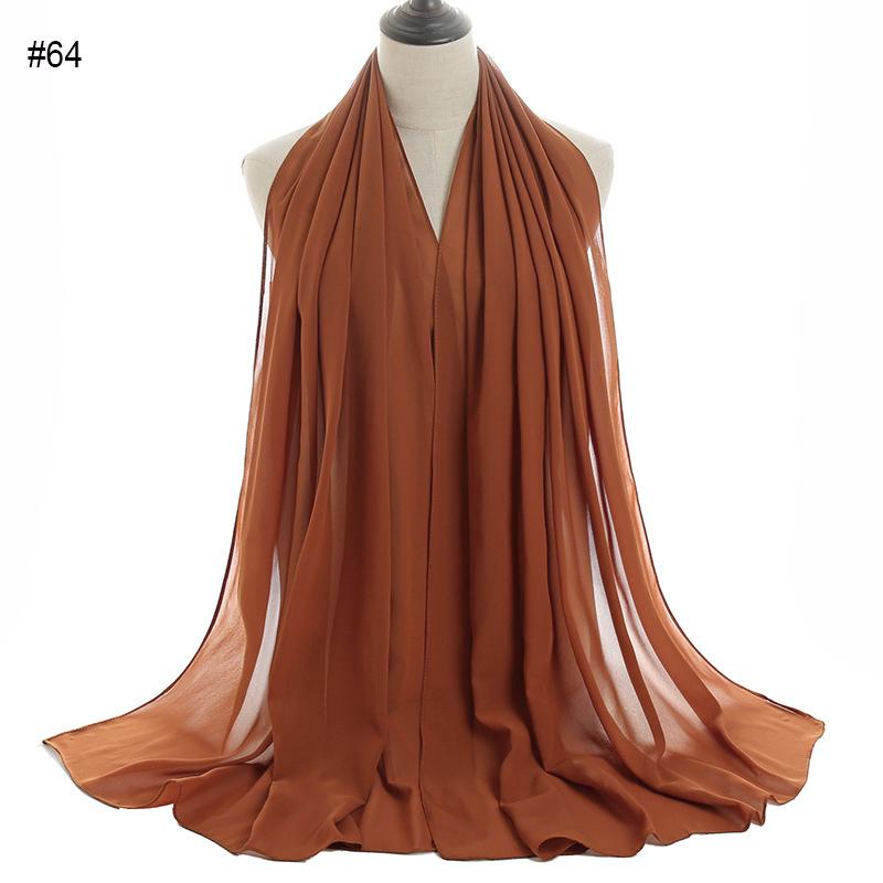 Good Stitching Muslim Chiffon Hijabs for Women Solid Chiffon Shawl Scarf Head Wraps Foulard Femme Hijab Scarves Muslim Turban