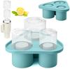 Ice Molds Tray For Tumbler, Reusable Ice Shot Glass Mold, Easy Release Silicone Reusable Large Ice Ball Trays With Lid For Freezer