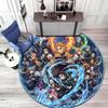 Classic Japanese-style Cartoon Demon Slayer Round Rug, Home Soft Decorative Anti-slip Yoga Mat and Chair Mat, Outdoor Floor Mat Carpet K12