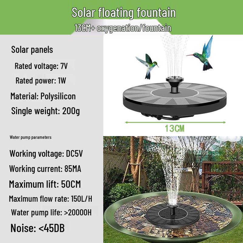 

Мини плавающий солнечный садовый фонтан для прудов и дворов