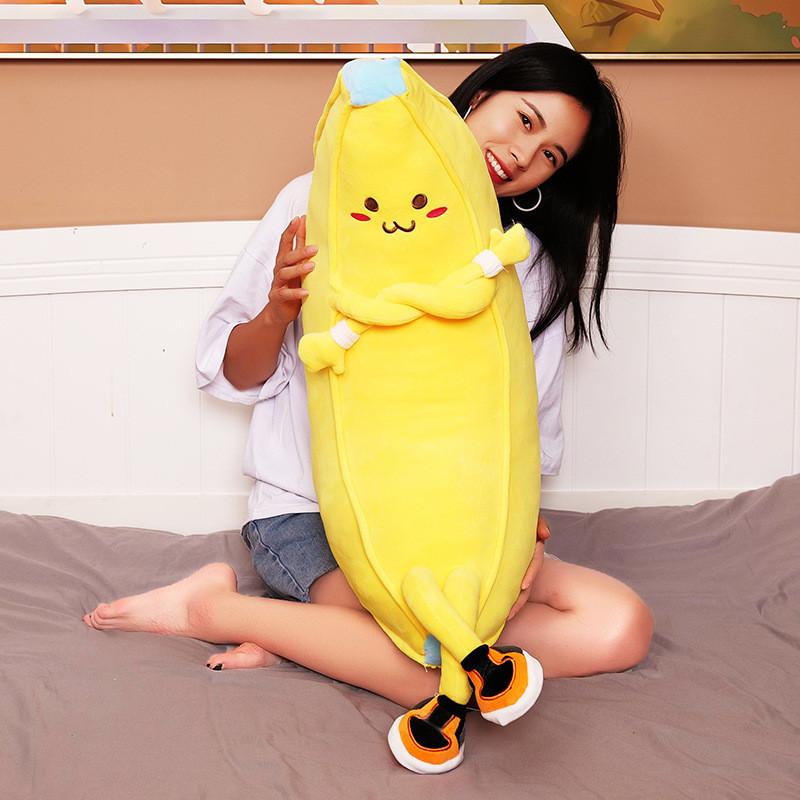 People Banana Shaped Plush Toy Cushion Stuffed Doll Decoration Cute Kids Gift