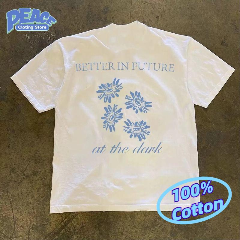 Short-sleeve Crewneck T-shirt 100% Cotton Tee Printed T-shirt for Men and Women Summer Fashion Casual Comfy Commute Graphic Tee