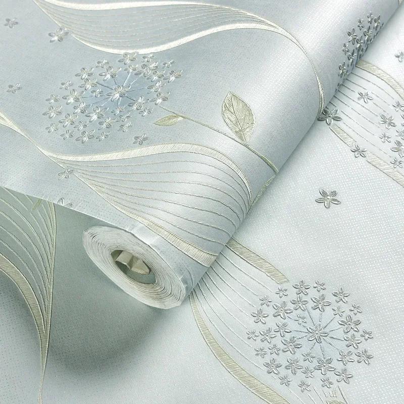 Self-adhesive European Wallpaper 3D Three-dimensional Finely Pressed Non-woven Fabric Thickened Living Room Background Wall