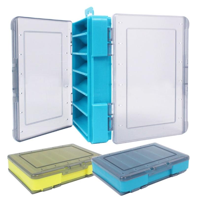 Water Proof Double Side Accessory Tackle Tool Box Fishing Hook Storage Trags Organizers Box Clear Terminals Tackle Case