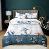 Copripiumino Cartoon Animali Marini King/Queen Set Biancheria da Letto Nautico Costiero Coperta Trapuntata Cavalluccio Marino Set da 3 Pezzi Per Bambini e Bambine