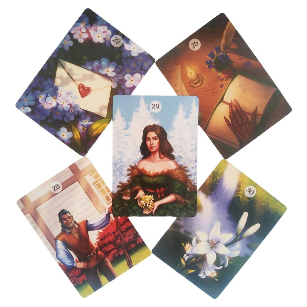 Herbs and Plants Lenormand Oracle Cards 36 Pcs Cards with Vivid Colors and Splendid Symbolism 10.4*7.3cm