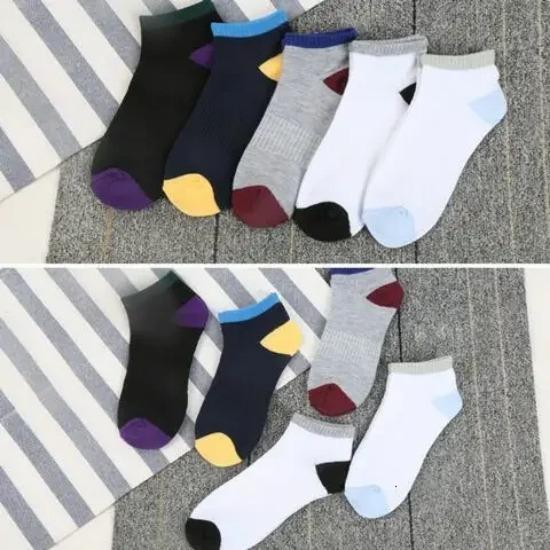 5 Pairs 10 Pairs Cotton Letters Comfortable Breathable Men Ankle Sock Summer Hip Hop Harajuku Hipster Socks Men Funny Sock