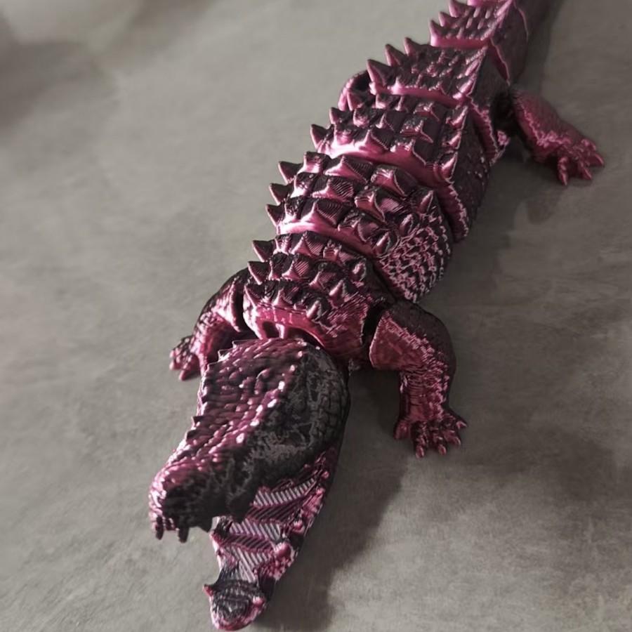 3D Printed Movable Crocodile Toy Figure Ornament Gift