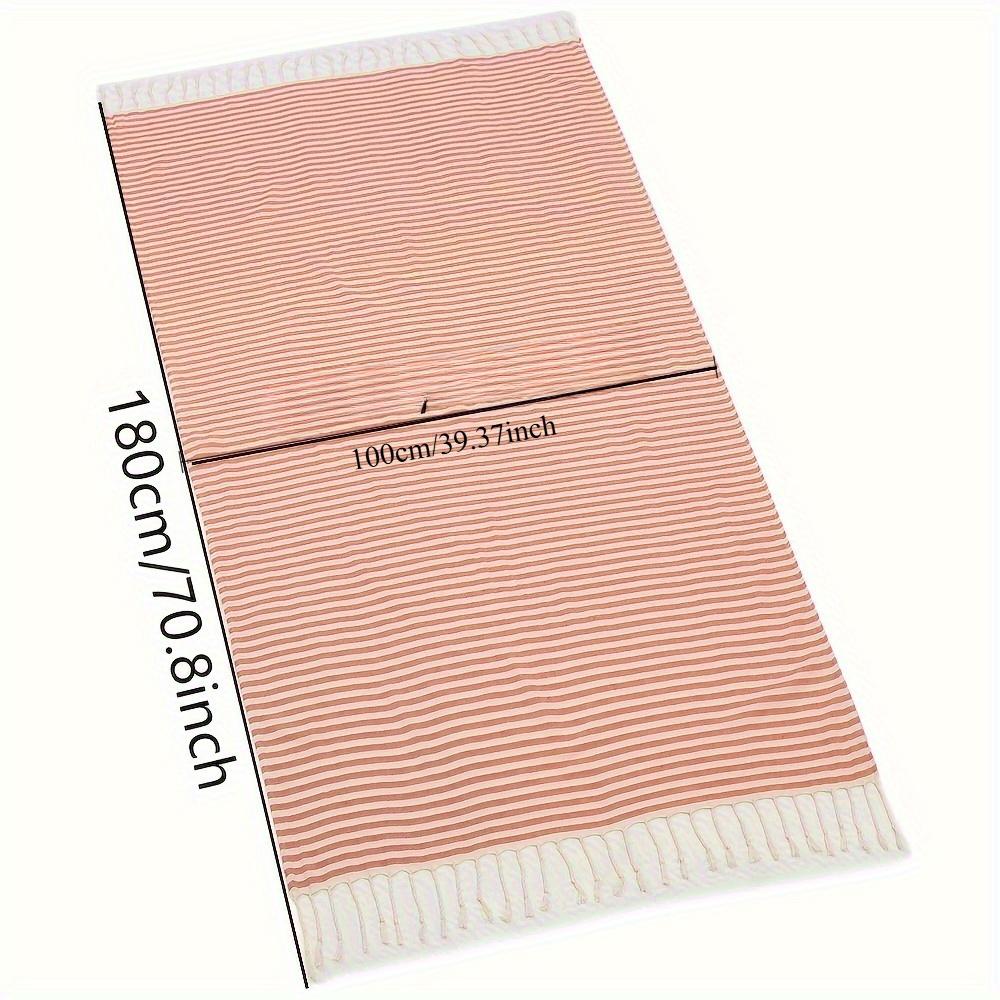 1pc Extra-Large Turkish Beach Towel - Striped, Lightweight & Quick-Dry for Pool, Swimming, Travel & Camping, High Color Fastness