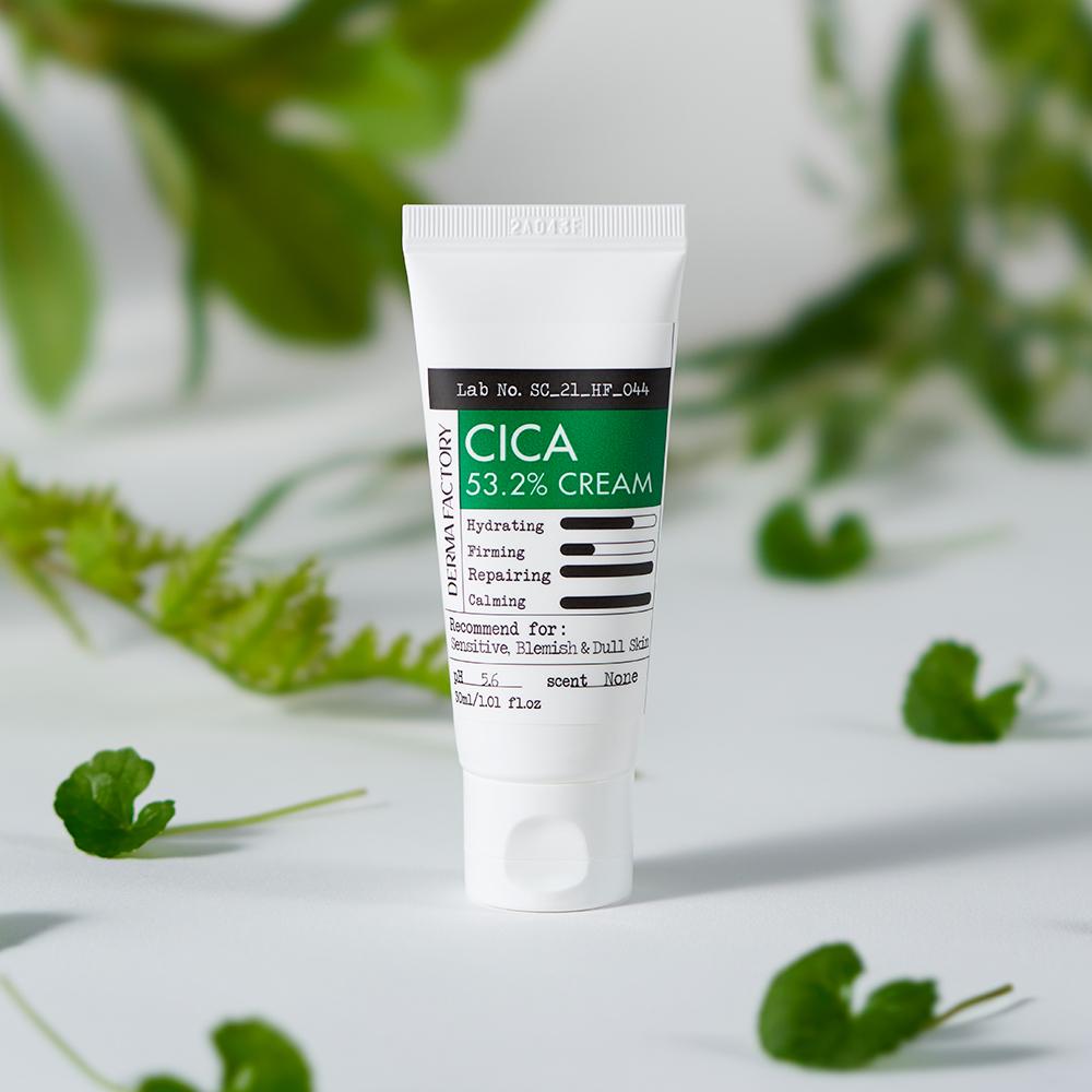 Derma Factory Cica 53.2% Cream – Soothing & Barrier Strengthening with Madecassoside and TECA, Vegan, Korean