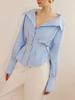 Trendy Women's European & American Striped Long-Sleeve Shirt - Niche Spring/Autumn Design
