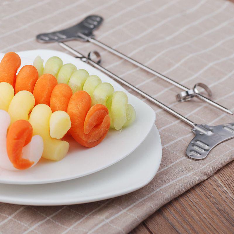Vegetables Spiral Knife Carving Potato Carrot Cucumber Salad Chopper Manual Screw Slicer Spiralizer