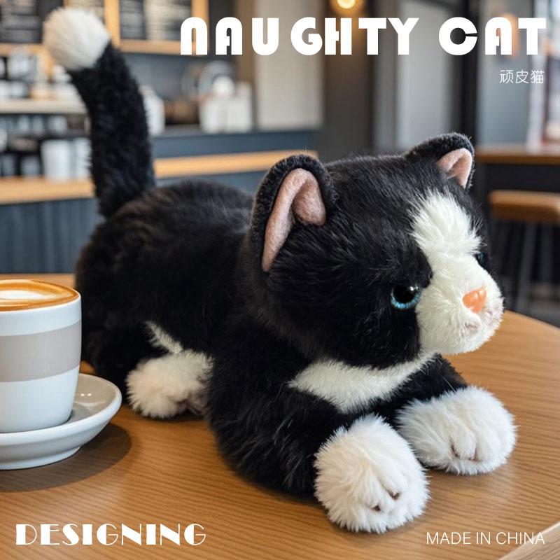5 Colors Kitten Doll Cute Simulation Cat Plush Toy Soft Stuffed ReaListic Animal Kitty Model Kids Girls Creative Room Decor Gift