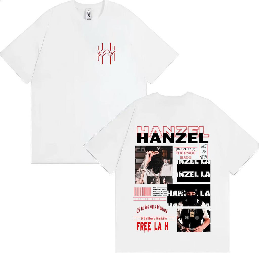Rapper Hades 66 Free La H Album Harajuku Double Sided Print Graphic Cover Mens Clothes Gothic Short Sleeve Casual Oversized Tops
