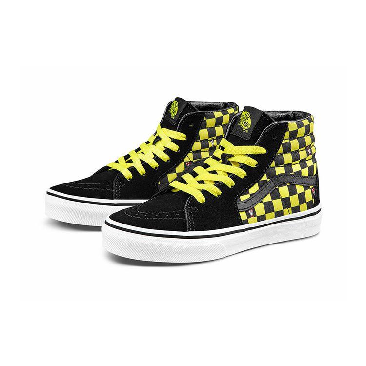 Где Уолдо? x Vans Sk8-Hi Детские Odlaw Детские Кроссовки Черный Ярко-желтый Настоящий белый VN0A4BUW4UE
