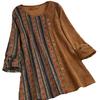Women's Tops Plus Size Vintage Round Neck Loose Temperament Long Sleeve Top