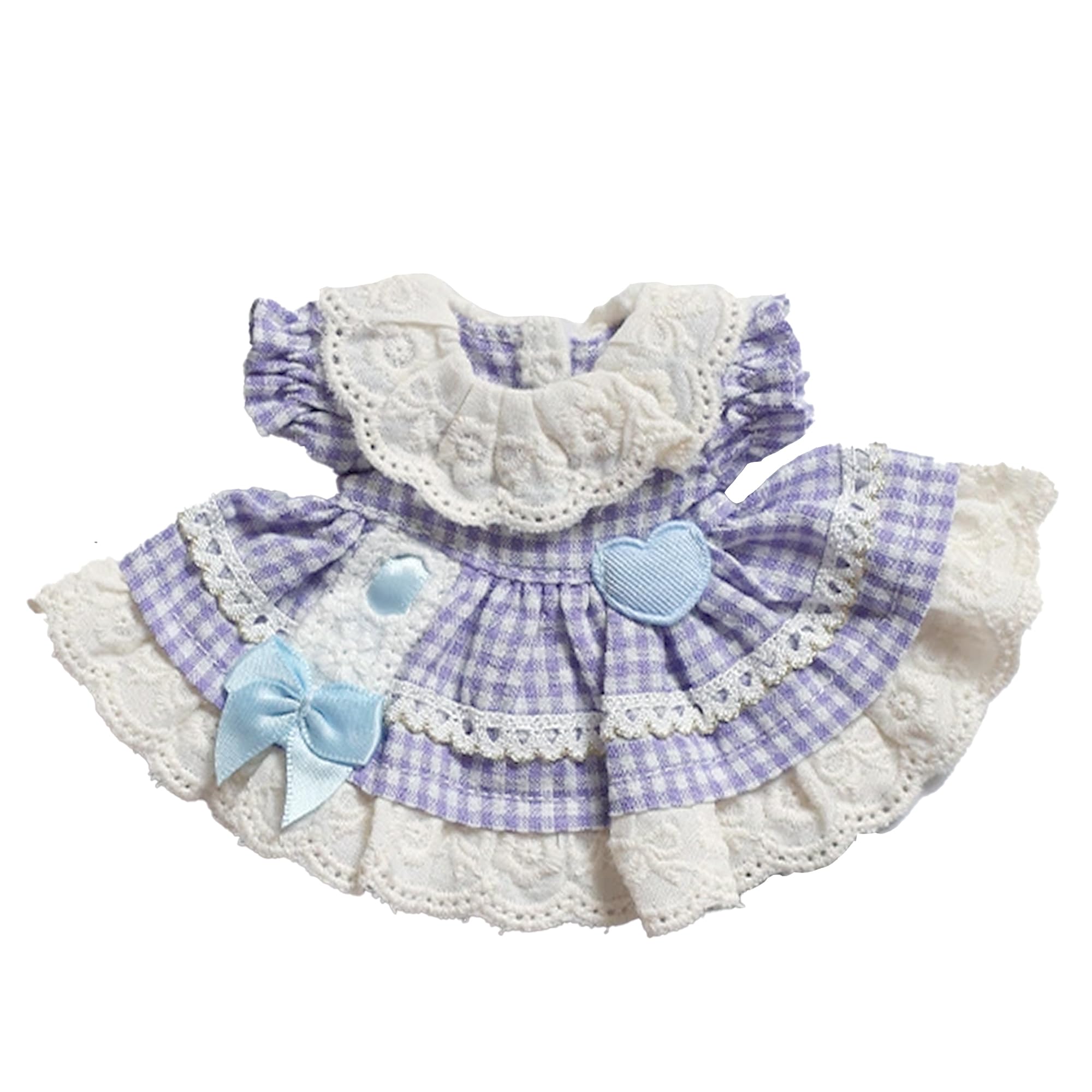 

Gingham Check Frill 10cm Plush Plush Costume Dress, Toy, Violet, Toy, Kigurumi, Accessories, Otaku, Doll, Mascot, K-Pop Doll, [Used] фиолетовый