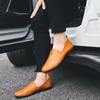 Casual Leather Shoes Men's Shoes Large Size Hollow Breathable Ultra-light Hand-stitched Leather Shoes