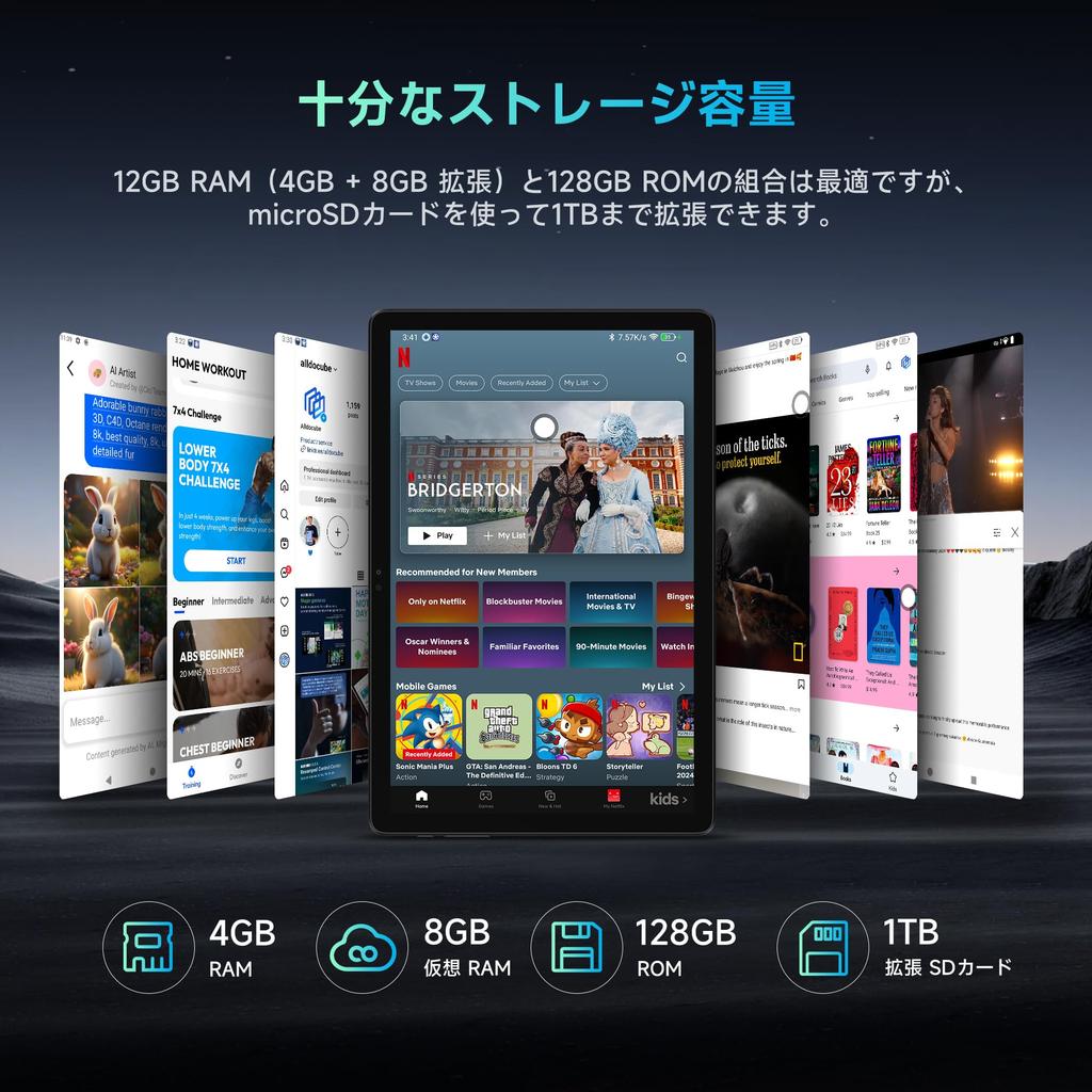 ALLDOCUBE iPlay 60S Android 14 Widevine Netflix 12GB Virtual 128GB 1TB Expandable Dual WiFi 1280x800 IPS GMS Certified Tablet, 10-inch, 8-Core Tablet,