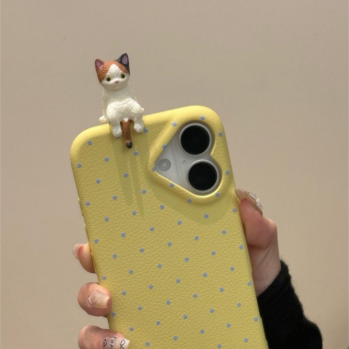 

Чехол для телефона Heart Polka Dot Cat для Apple iPhone 16 Pro Max - мягкий силиконовый противоударный креативный чехол для iPhone 16/15/14/13/12/11/Pro/Pro Max/Plus Apple 11 жёлтый