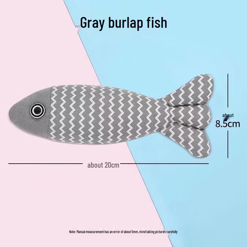 Realistic Plush Fish Cat Chew Toy