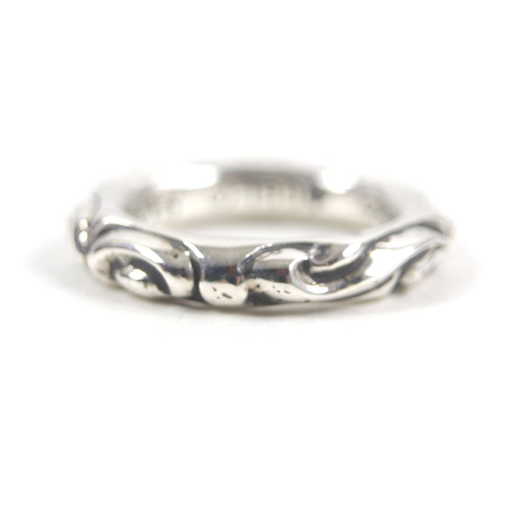 Great CHROME HEARTS Ring Scroll Banding Silver 925 Mens Used