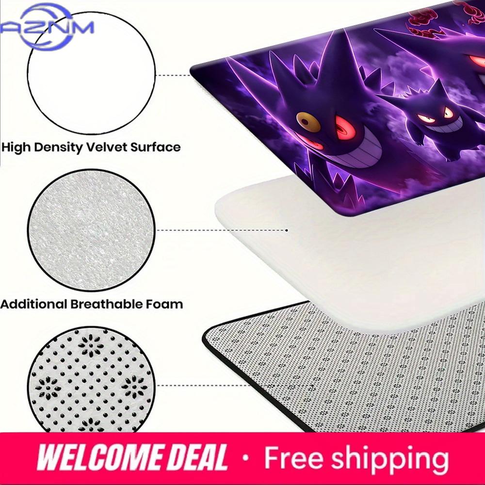 Pokemon Gengar Evolution Line Purple Smoke Print Non-Slip Doormat, Absorbent Floor Mat for Home Decor