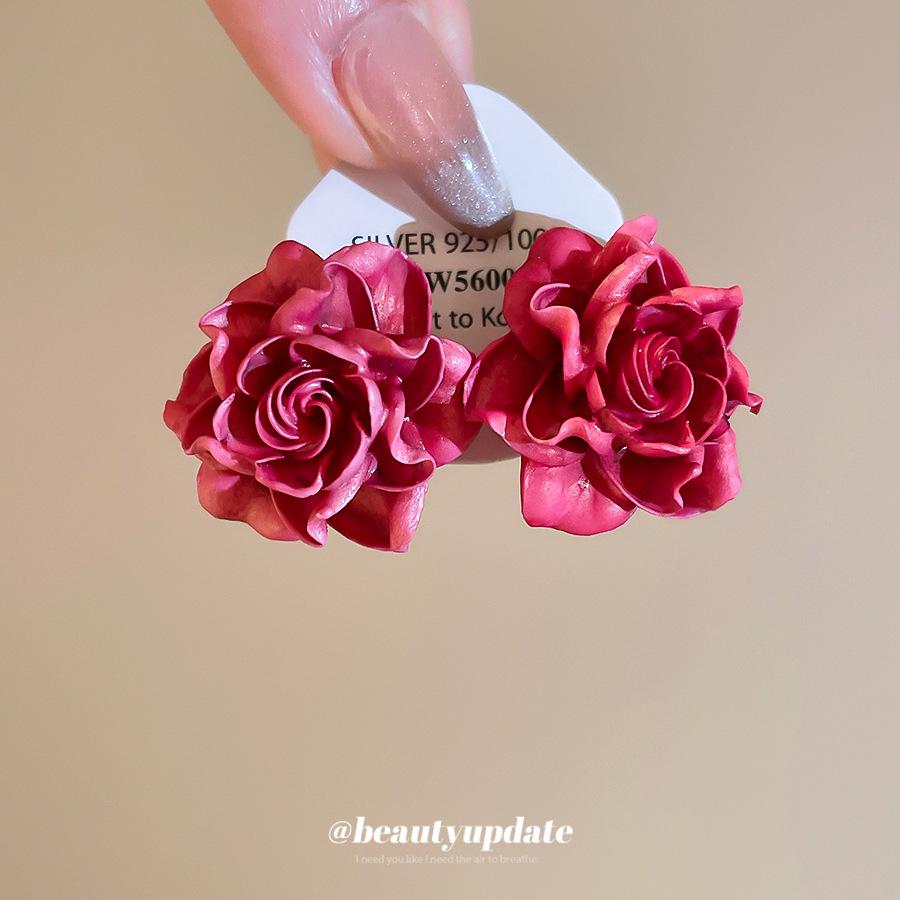 Wysokiej klasy trójwymiarowe kolczyki z żywicy kwiatowej - Eleganckie, wszechstronne, modne